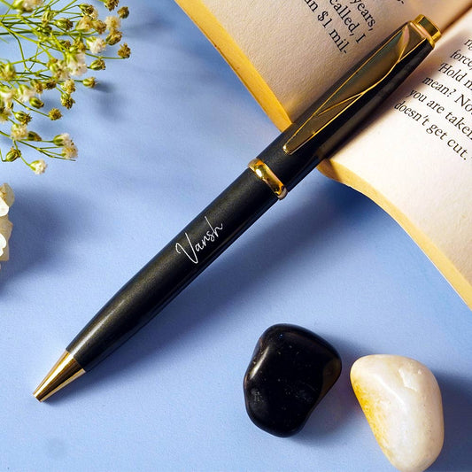 Premium Personalized Black Metallic Ball Pen