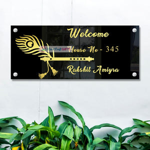 Bansuri Acrylic Home Name Plates | love craft gift