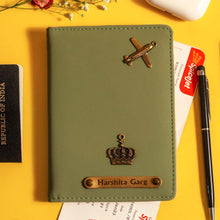 Customized Passport Cover With Name & Charm - Green