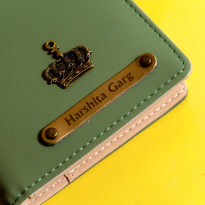 Personalized Green Passport Cover With Name & Charm