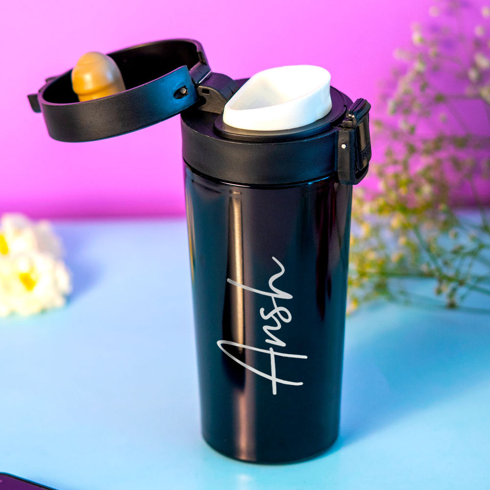 Black Stainless Insulated Coffee Mug Or Water Bottle