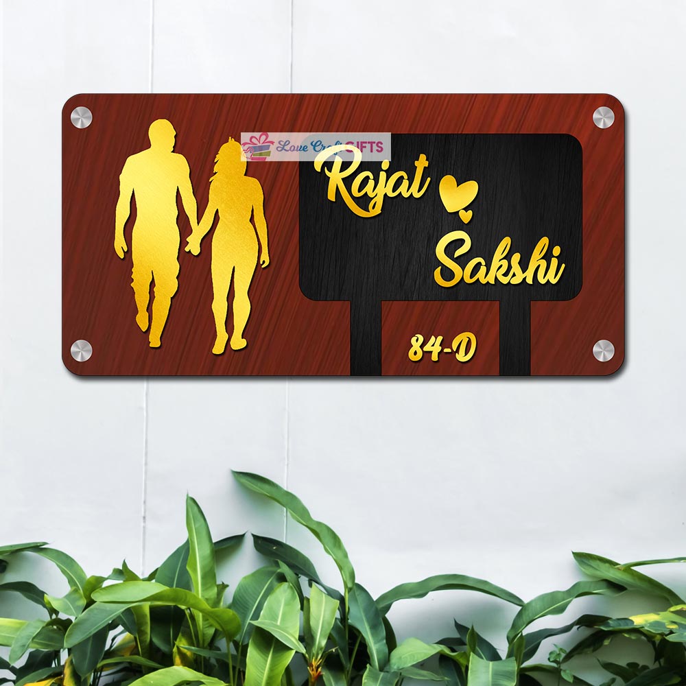 Best Couple Wooden Home Name Plates