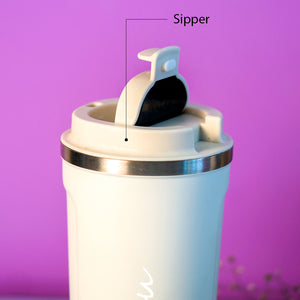 White Stainless Steel Coffee Mug Or Water Bottle