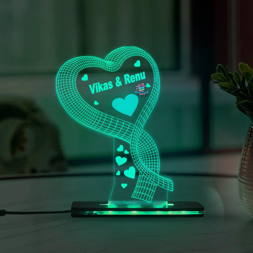 3d Acrylic Multi-Colored Love LED Lamp