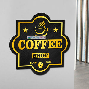 Coffee Shop Wooden Home Name Plates