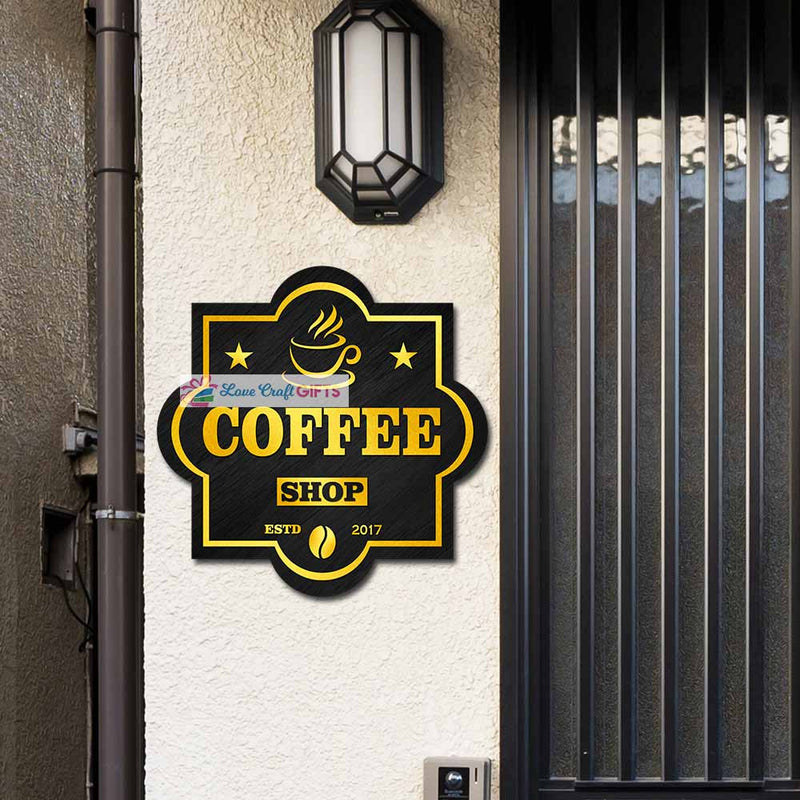 Coffee Shop Wooden Home Name Plates-12x15"