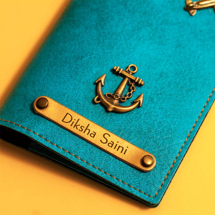 Customized Blue Passport Cover With Name & Charm