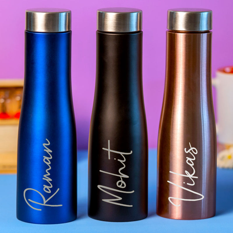 Customized Blue Stainless Water Bottle