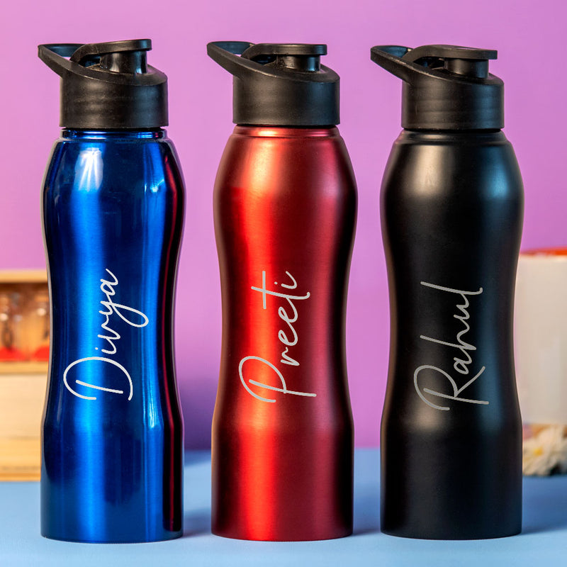 Personalized Red Stainless Steel Sipper Water Bottle