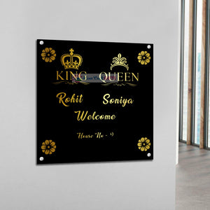 King Queen Acrylic Home Name Plates | love craft gift