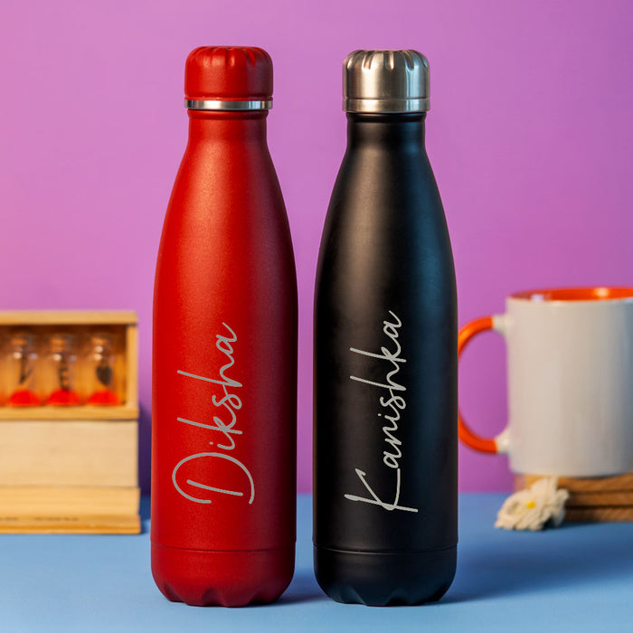 Best Personalized Black Stainless Steel Water Bottle