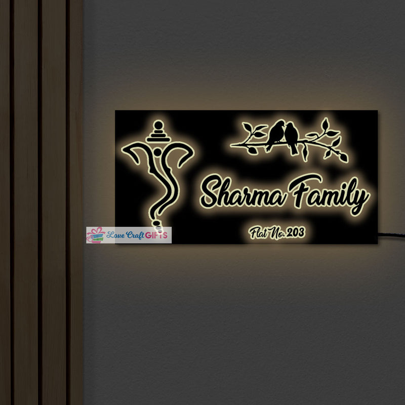 Acrylic LED Home Name Plates