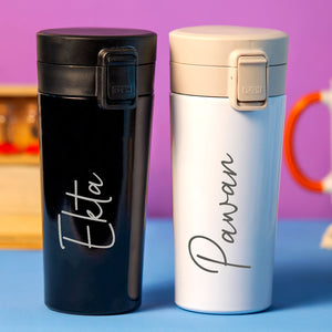 White Stainless Insulated Coffee Mug Or Water Bottle