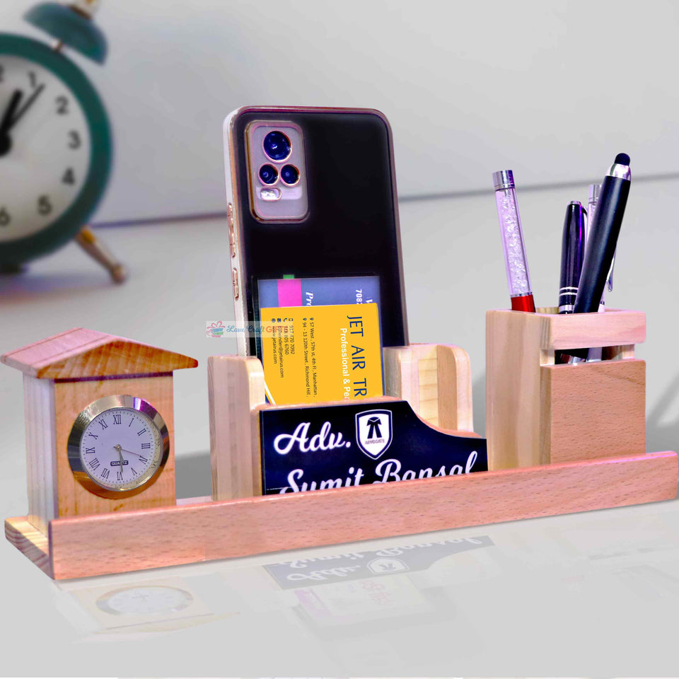 SPECIAL WOODEN PEN STAND WITH NAME | love craft gift