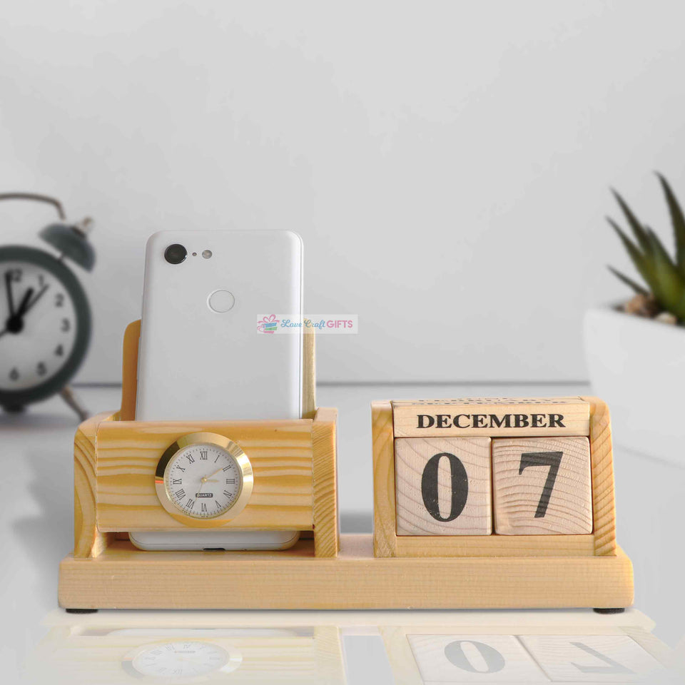 SPECIAL WOODEN MOBILE STAND WITH CALENDER