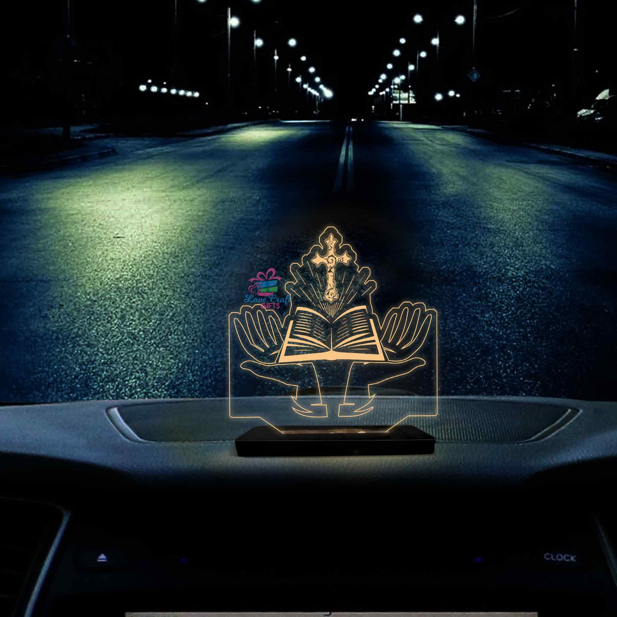 Christian Cross LED Car Dashboard Lamp – Premium Acrylic Jesus Faith Dashboard Light for Car Interior Decor, Spiritual Gift for Christians & Divine Travel Companion | LoveCraftGifts™