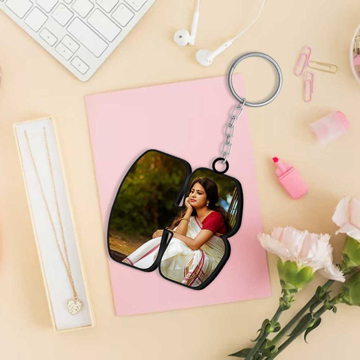 Alphabet Shape-Photo Printed Keychain | Love Craft Gifts