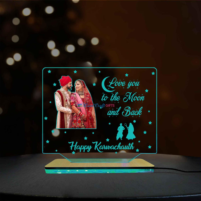 3D Acrylic Multi-Led Table Lamp For Karwa Chauth