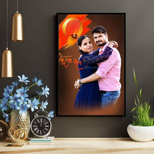 Karwa Chauth Special Oil Smudge Painting - love craft gift