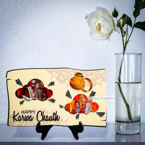 KARWA CHAUTH WOODEN SUBLIMATION FRAME - love craft gift