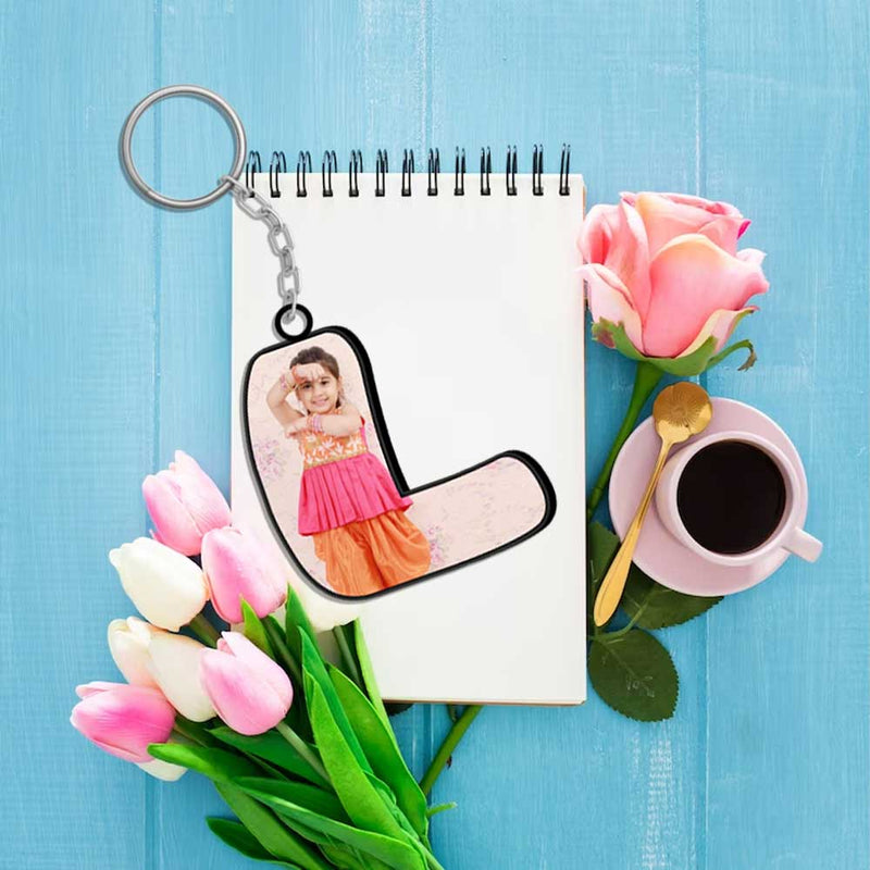 Alphabet Shape-Photo Printed Keychain | Love Craft Gifts