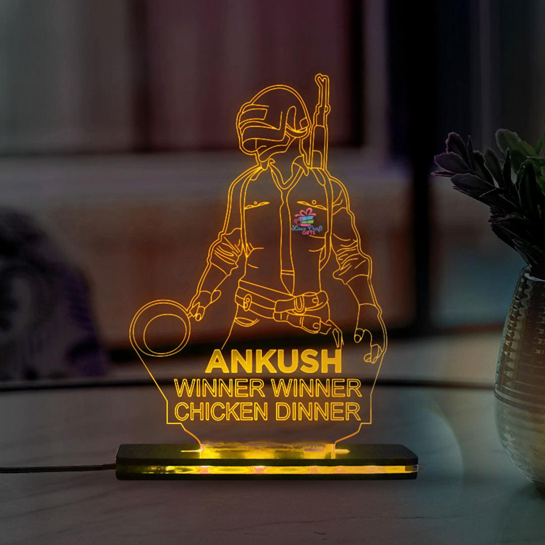 3d Acrylic Multi-Colored PUBG LED Lamp