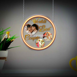PERSONALIZED NEON LED HANGER FOR WORLD BEST COUPLE - 2
