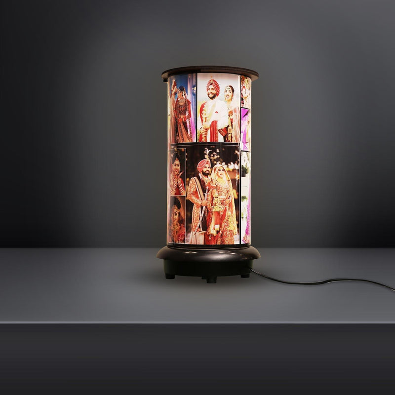 Personalized Wooden Rotating Photo Lamp