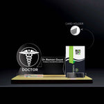 Personalized Doctor LED Visiting Card Holder with Custom Name | Professional Medical Desk Décor Gift for Doctors - 8x6" | Love Craft Gifts™