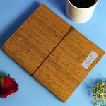 Personalized Fabric Texture Diary Notebook with Custom Name Plate | Premium Executive Journal for Office, Study & Daily Planning - A5 Size | Love Craft Gifts™