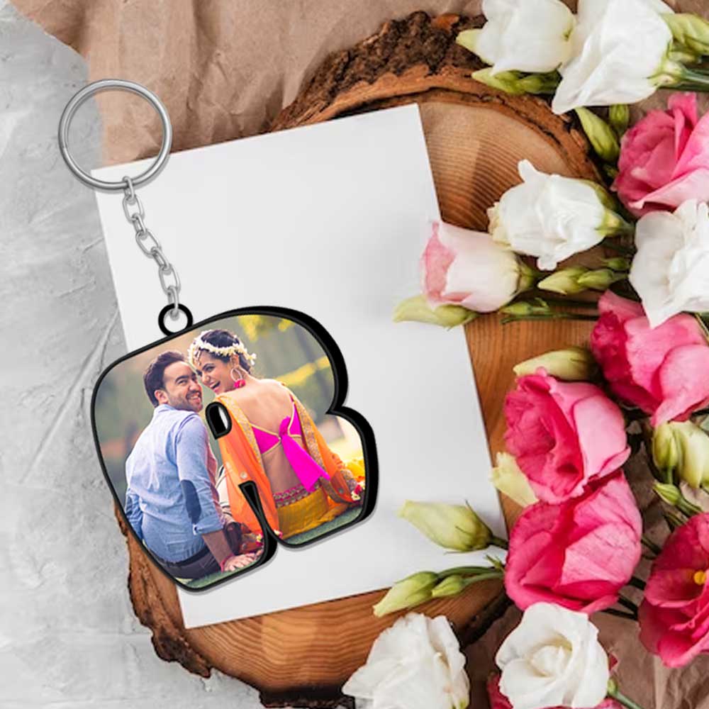 Alphabet Shape-Photo Printed Keychain | Love Craft Gifts - love craft gift