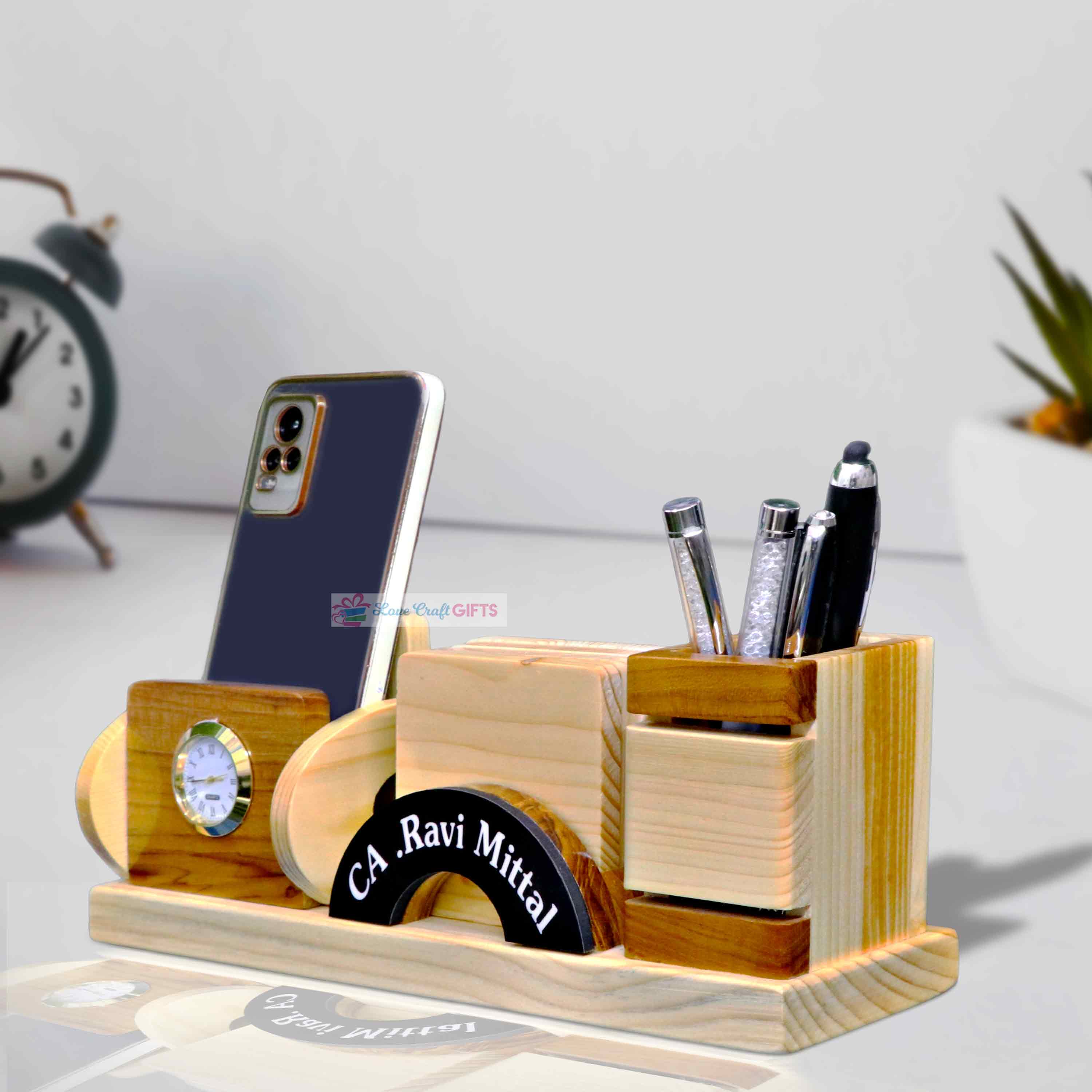 SPECIAL WOODEN PEN STAND WITH NAME | love craft gift