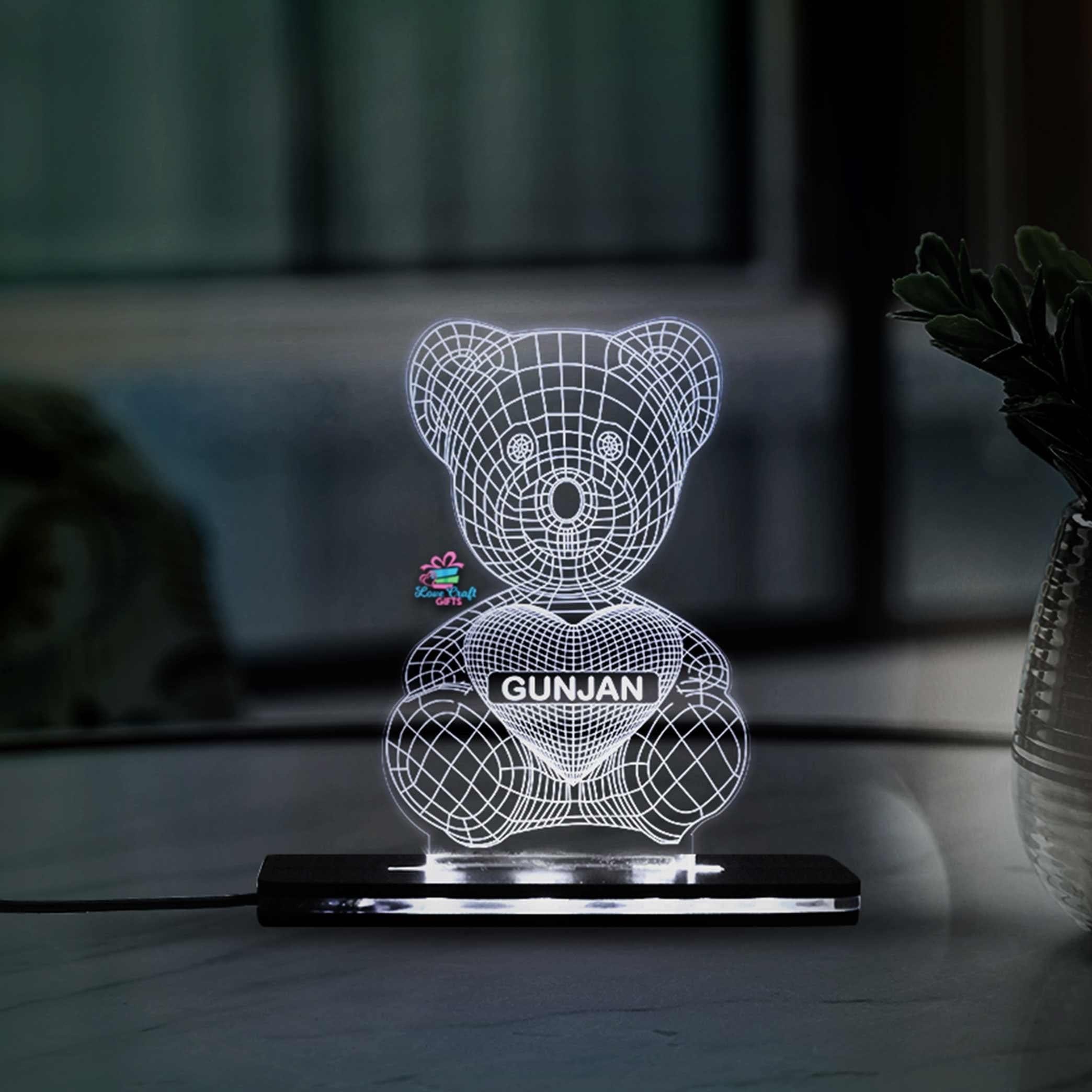 3d Acrylic Teddy Single LED Lamp