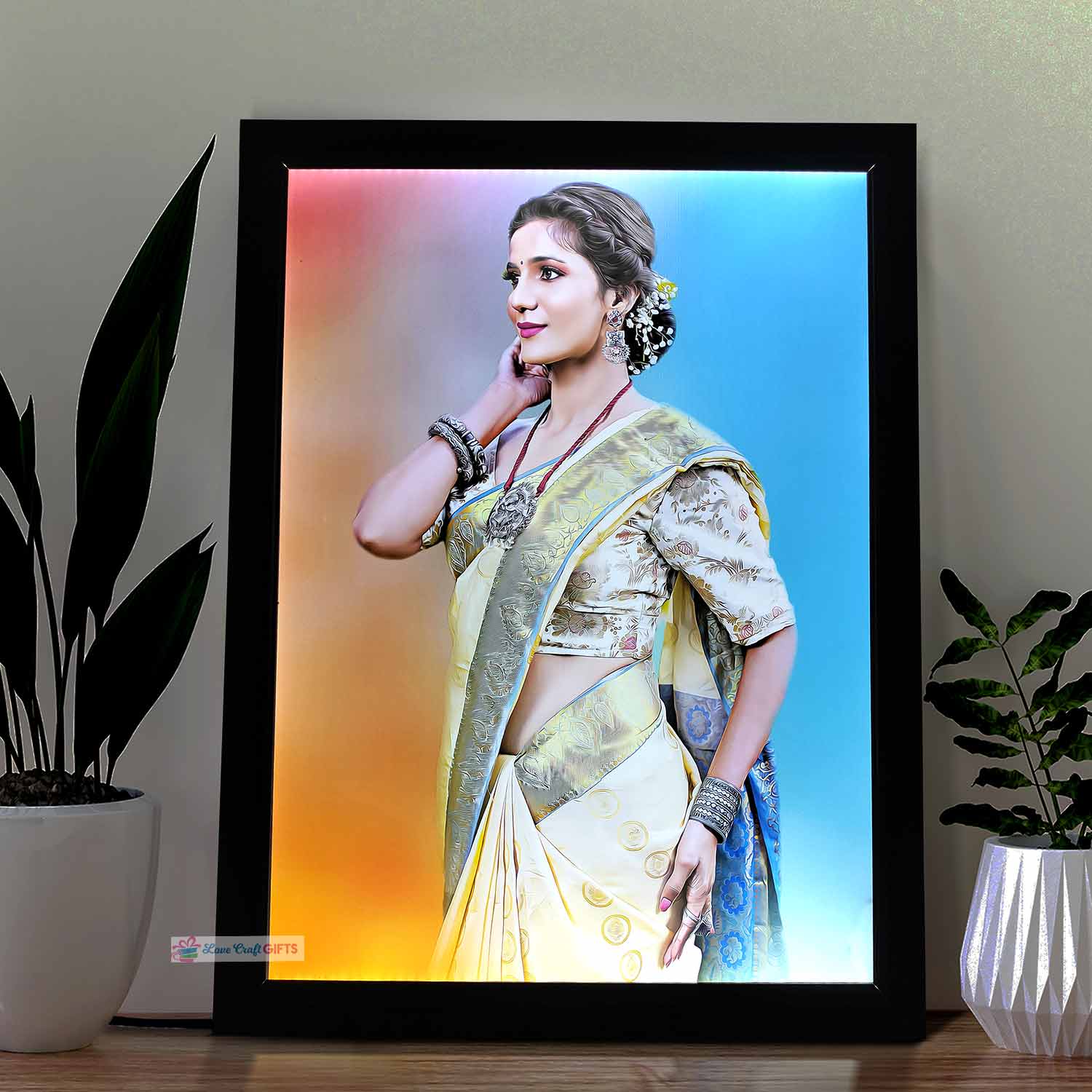 Personalized LED Oil Painting Photo Frame for Gift Love Photo Frame For  Birthday. (10x14 Inches) 1Pic : : Home & Kitchen