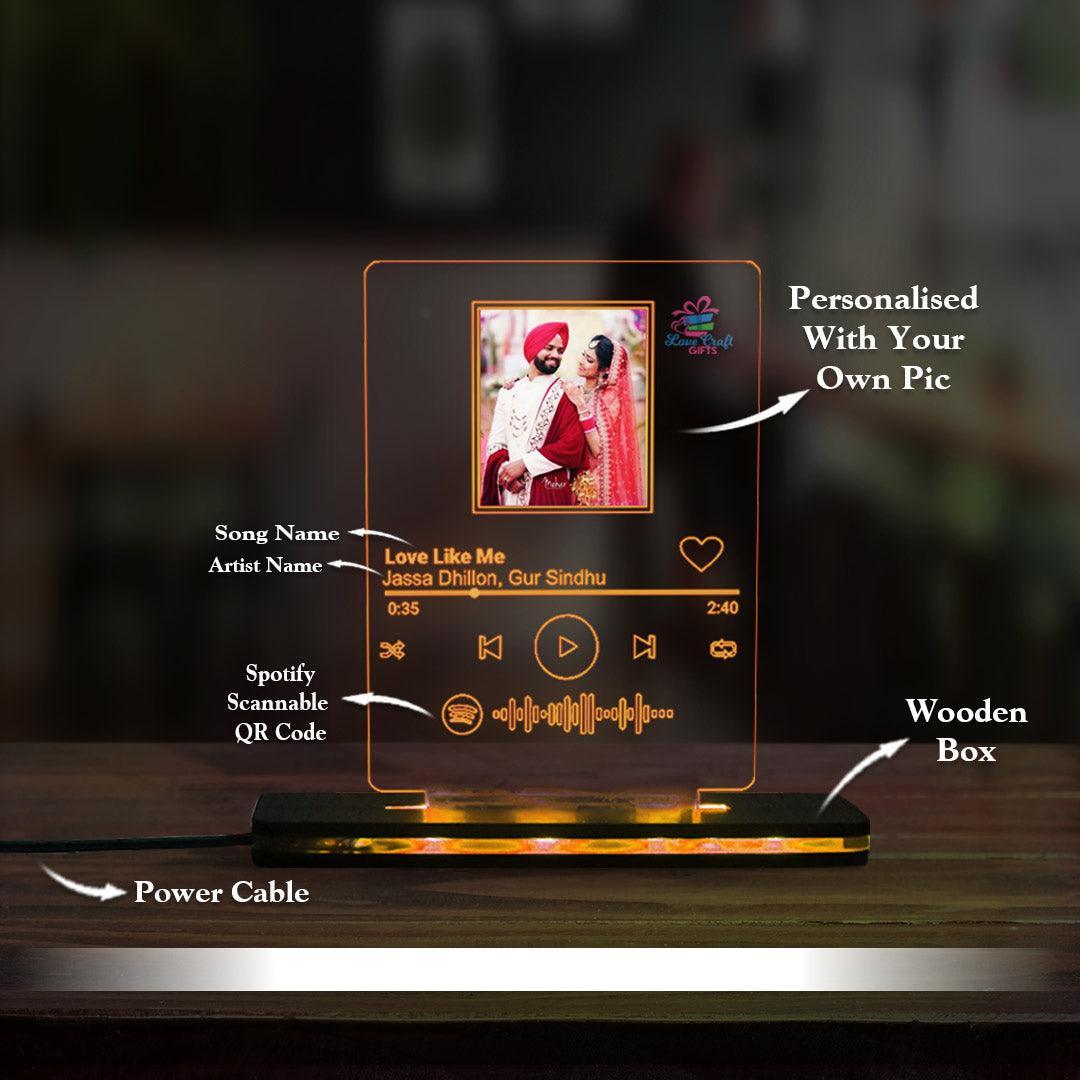  Buy Spotify Plaque with Wooden Stand | Love Craft Gift