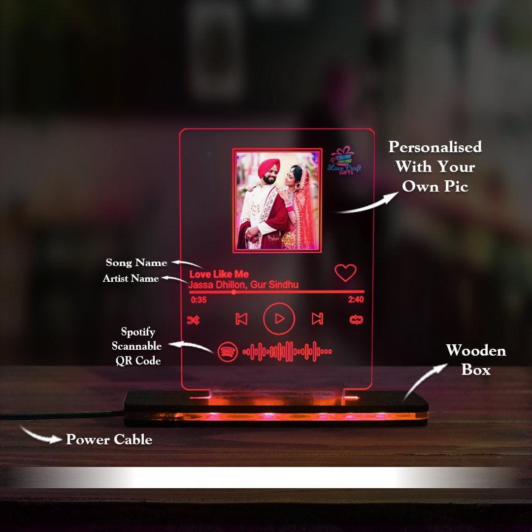  Buy Spotify Plaque with Wooden Stand | Love Craft Gift