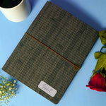 Personalized Fabric Texture Diary Notebook with Custom Name Plate | Premium Executive Journal for Office, Study & Daily Planning - Black A5 Size | Love Craft Gifts™