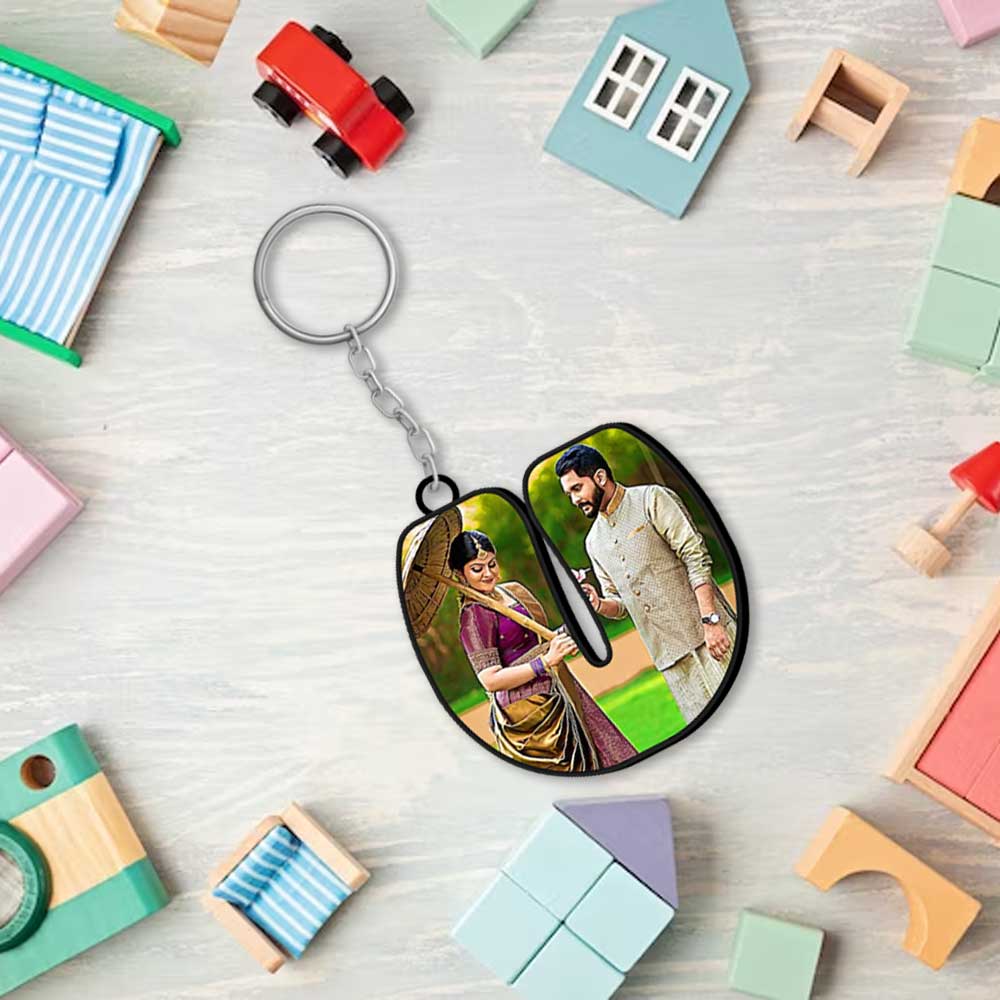 Alphabet Shape-Photo Printed Keychain | Love Craft Gifts