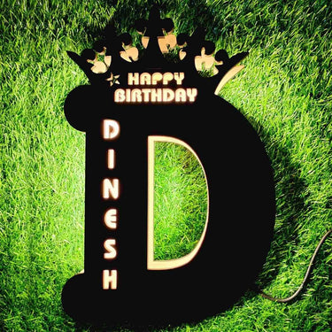 Wooden Alphabet D Led Name Lamp - 0