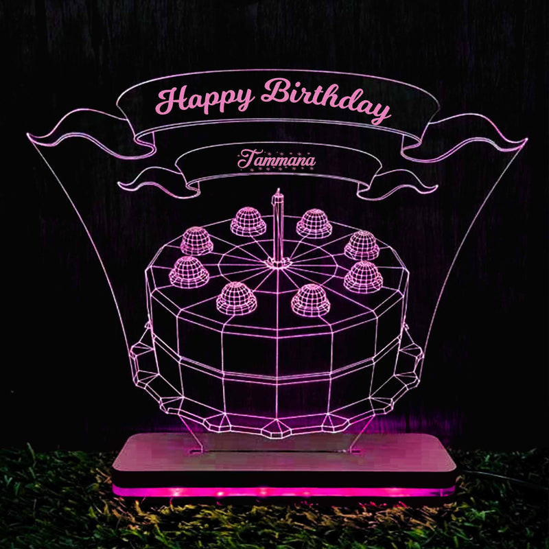 3d Acrylic Multi-Colored Cake LED Lamp