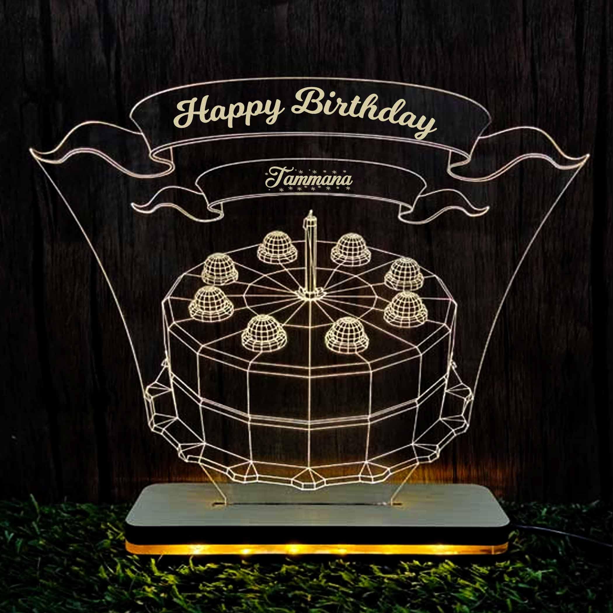 STL file Happy Birthday LED Lamp 🎂・3D print model to download・Cults