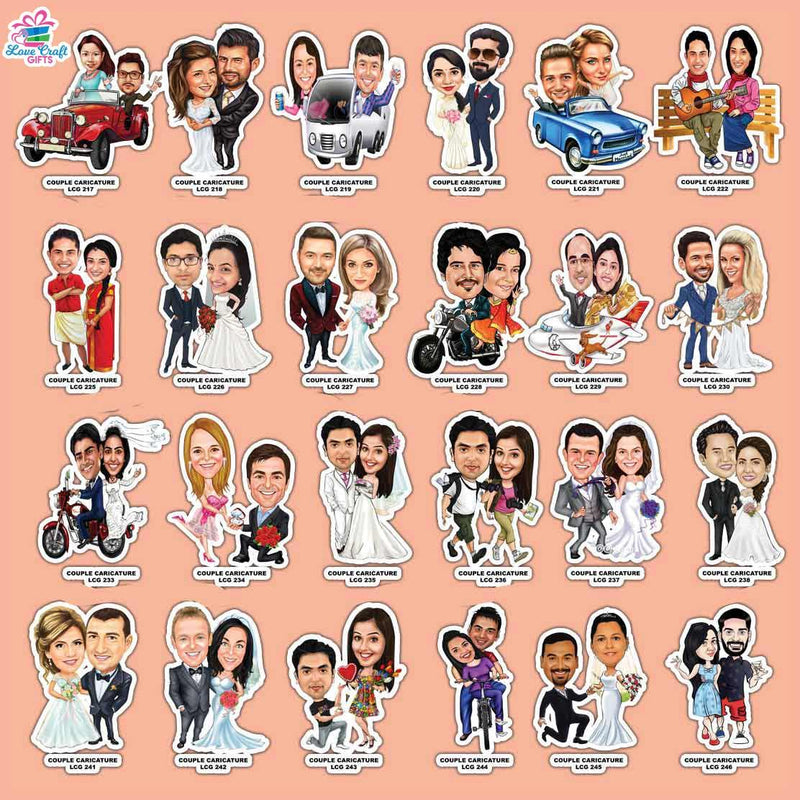 Customized Couple Caricature Photo Stand - love craft gift