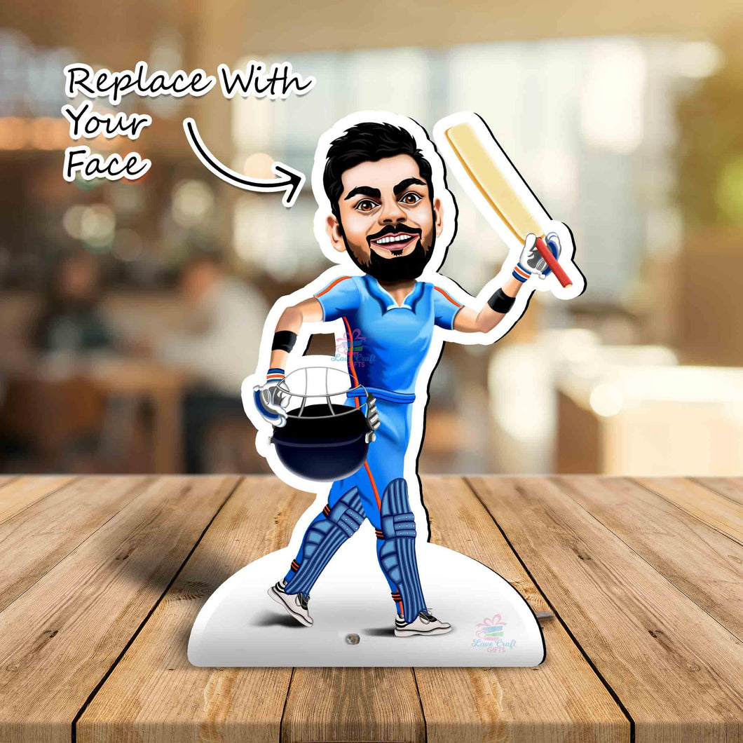 CUSTOMIZED CRICKET CARICATURE PHOTO STAND - love craft gift