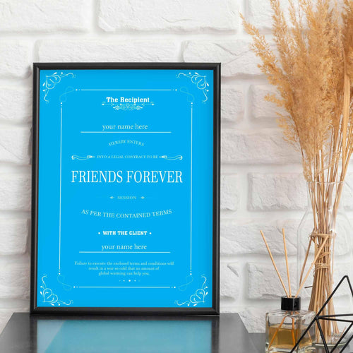 FRIENDS FOREVER CERTIFICATE - love craft gift