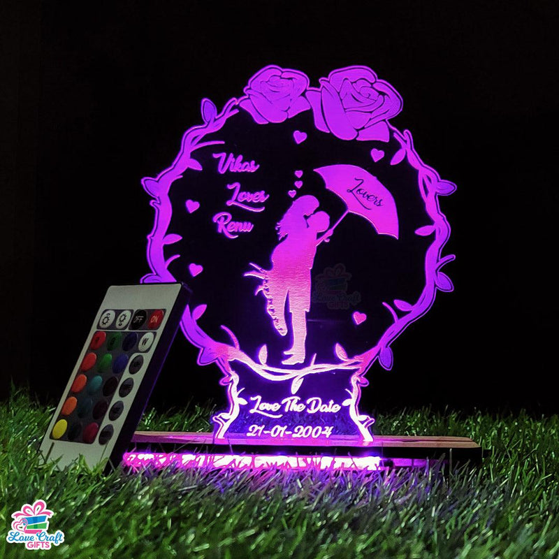 3d Acrylic Love The Date LED Lamp