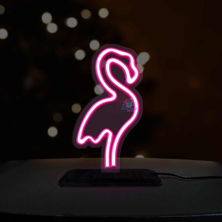 Neon Flamingo Led Table Lamp - love craft gift