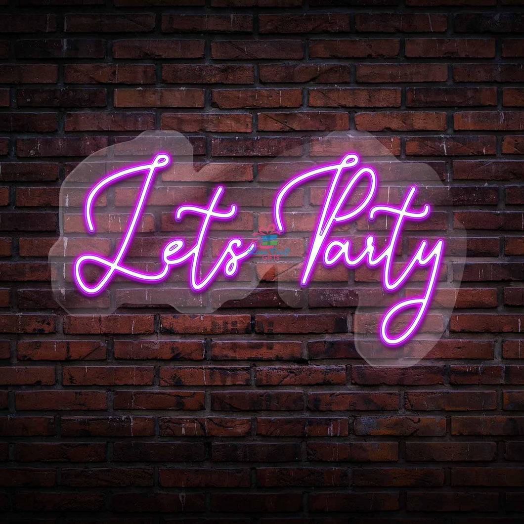 Let's Party Neon Name Light Frames - love craft gift