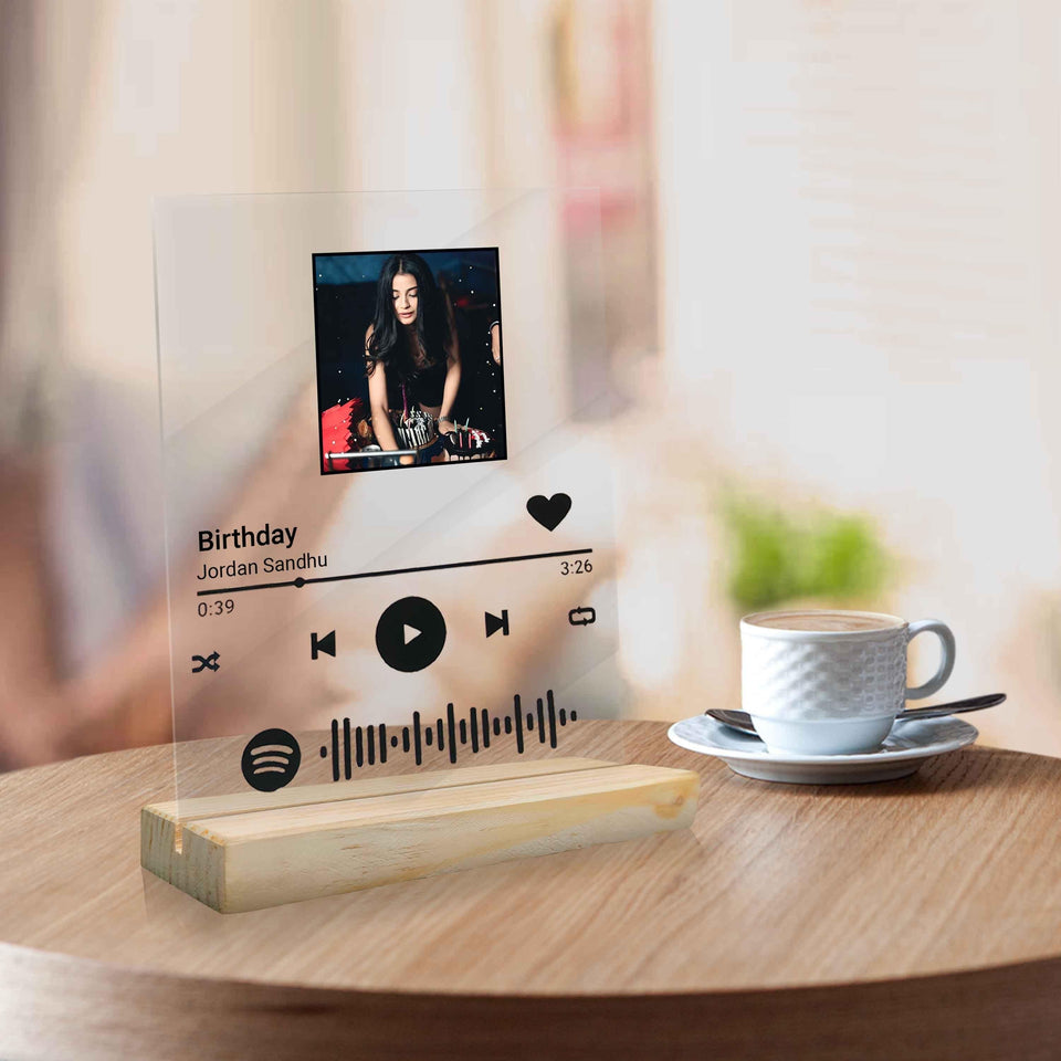 Glass Spotify Plaque With Stand | Love Craft Gift