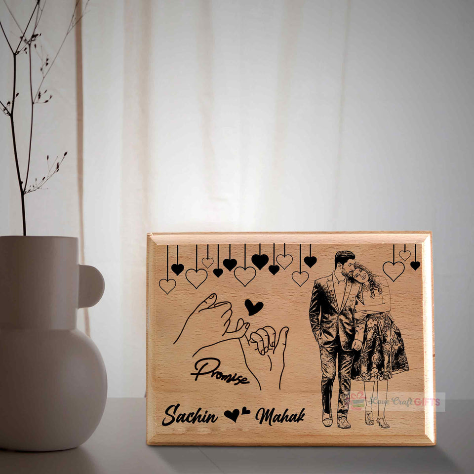 VALENTINE SPECIAL WOODEN FRAME AND TEDDY COMBO | love craft gift
