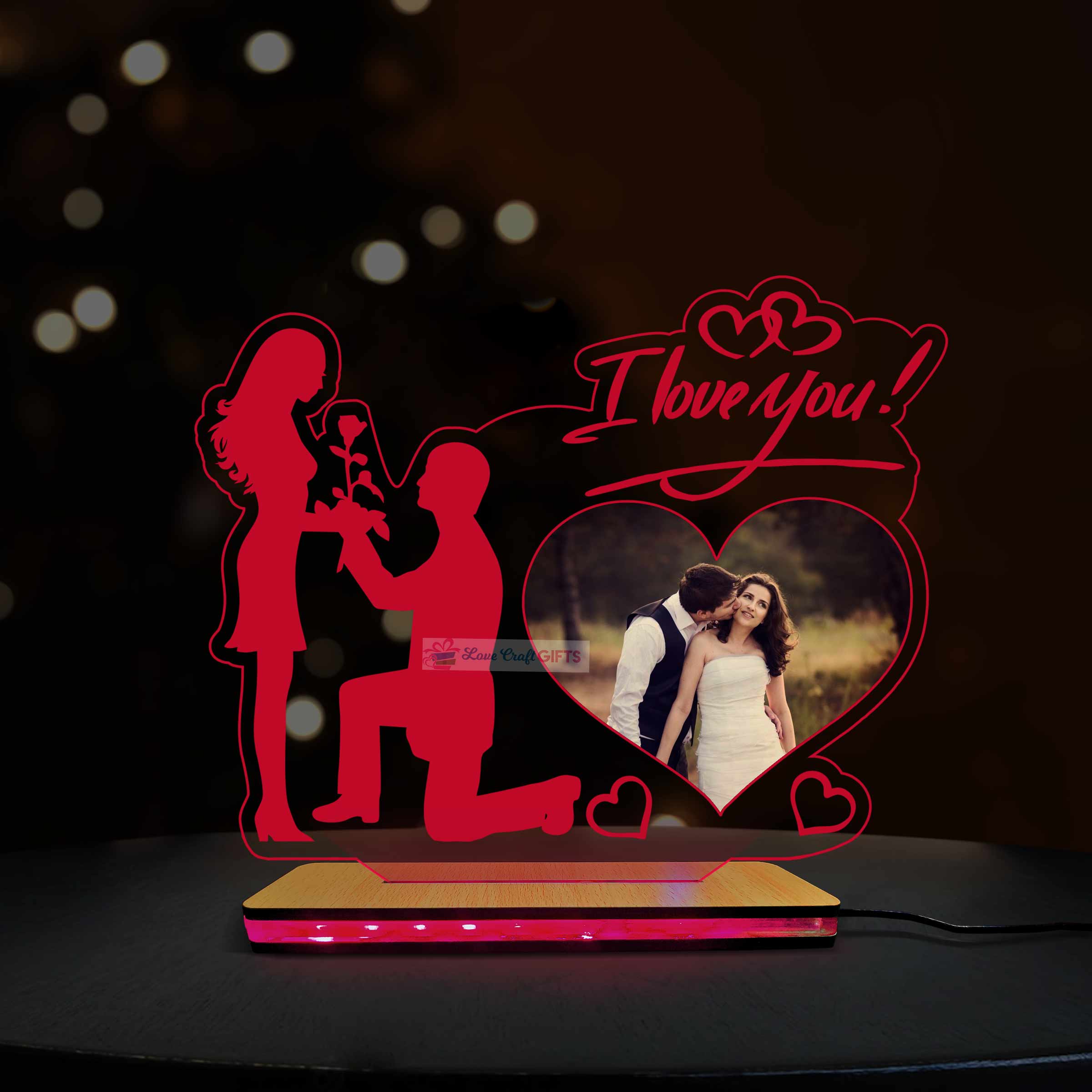 3D Acrylic Multi-Led Table Lamp For Valentine Day